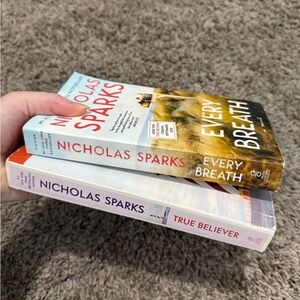 Nicholas Sparks Paperback Set - Every Breath & True Believer - White, Red, Gold